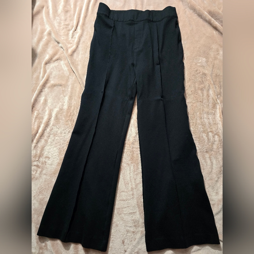 Spanx Ponte Perfect Fit Hi-Rise Flare Pants Tall Seamed Leg Black Pull-on Sz 1x - Picture 2 of 9